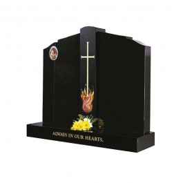 All Polished Black Granite with Centre Column With Alternative Blasted Images