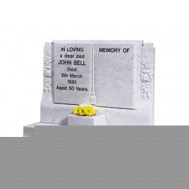 White Carrara Marble with Relief Carved Roses