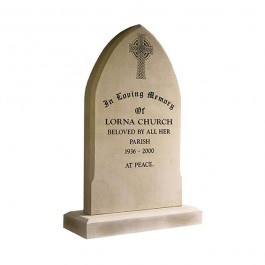 York Stone 'Gothic' Head with Deep Blasted Celtic Cross