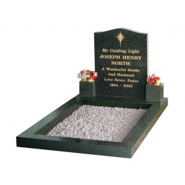 All Polished Dark Grey Granite Kerb Set with Gilded North Star Motif