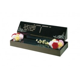 All Polished Black Granite with Lightly Blasted Ivy Motif