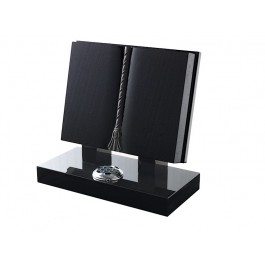 All Polished Black Granite Bible with Mounted Rests