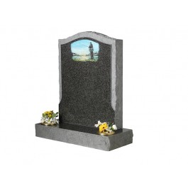 Part Pitched Dark Grey Granite with Pitched Border & Coloured Fisherman Scene