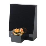 All Polished Black Granite Plaque with Upright Ledger and Vase