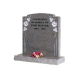 Part Pitched Light Grey Granite with Deep Carved Rose Designs