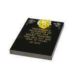 Part Polished Black Granite Plaque with Blasted Rose Motifs