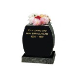 Part Pitched Black Granite with Shaped Vase