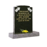 Part Pitched Dark Grey Granite with Relief Carved Ivy