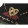 All Polished Black Granite Heart with Eternity Ring Design & Gilded Border Line